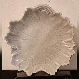 Vintage Leaf Plate Salad Steubenville Ceramic Art Nature Decor Nature